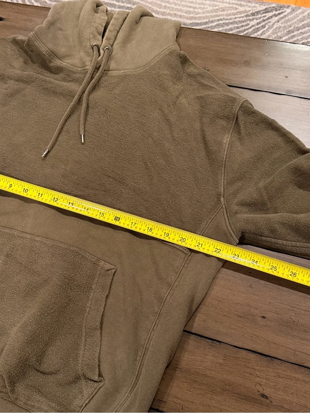 J. Crew Olive Green Thick Textured Cotton Hoodie EUC #453